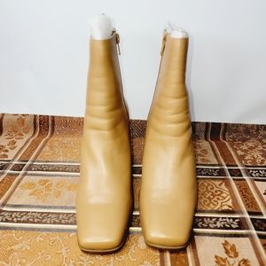 Amanda Smith Womens Size 7.5 Legend Leather Zip Closure Block 3" Heel Boots